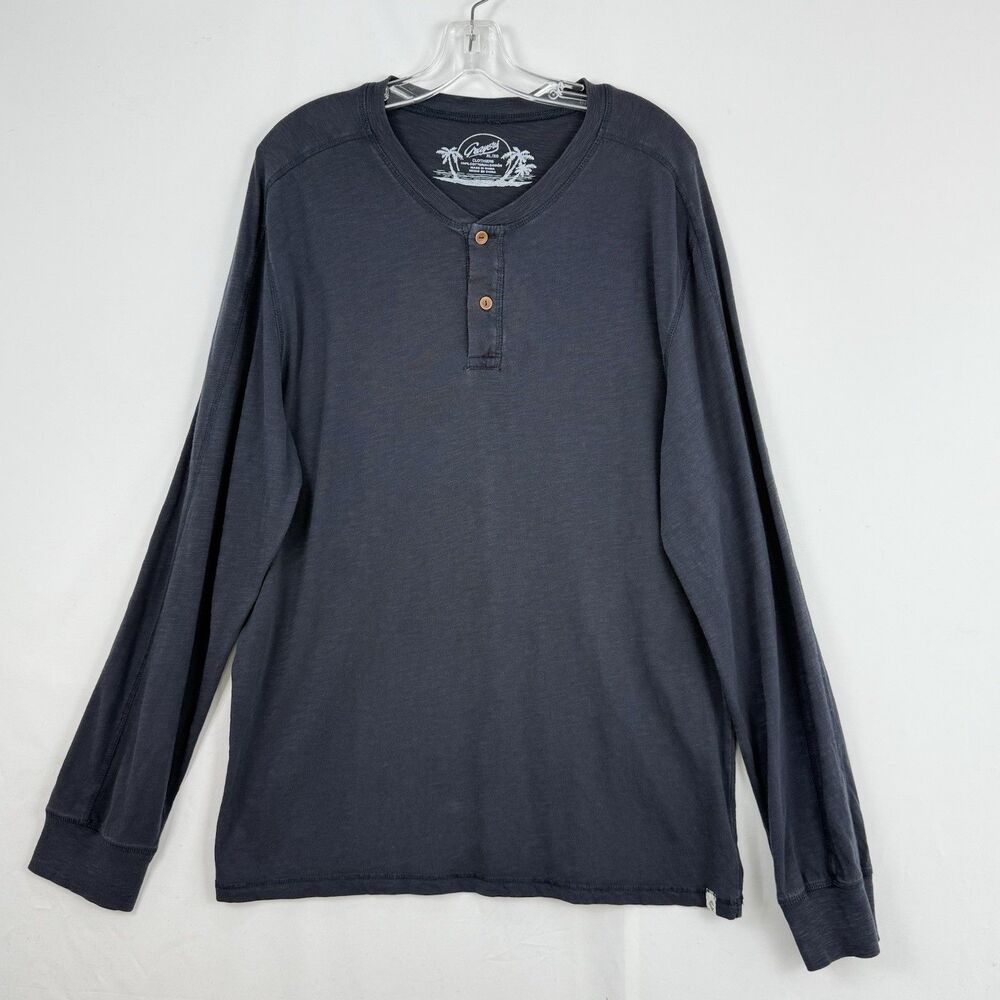 Grayers Men's Copper Slub Henley Neck 100% Cotton Gray XL